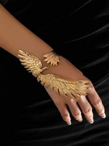 1pc Glamorous Wild Golden Eagle Wing Bracelet, Eye-Catching Women Accessory For Party - Yellow Gold - View 8