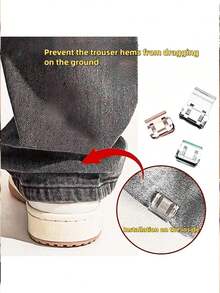 Shorten The Pants Legs With Invisible Fixing Clips, Prevent Dragging At The Pant Legs, Hide The Buckle Leg Closure Device Without Seams, And Prevent The Pants Legs From Dragging On The Ground With Rolled Edge Buckles - Khuy măng sét nam - Xem 12