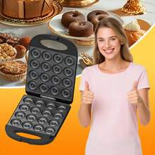 16-Hole Donut Maker, Home Mini Electric Griddle, Homemade Colorful Donut Dessert Machine, Breakfast Baking Gadget, Culinary Beginner, Dessert Lover's Home Cooking Appliance - US A Type Plug(110-127V) - View 5