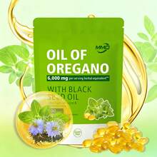 Aceite de orégano MMQ con aceite de semilla negra, 300 cápsulas | Antioxidantes naturales | Apoyo nutricional | Suplemento dietético botánico de alta eficacia para la salud - Otros - Ver 1
