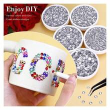 25000PCS Silver Clear White Flatback Rhinestones For Crafts Shoes Tumblers Mugs Graduation Cap Dration Celebration Makeup Bling, White Resin Rhinestones Bedazzling Gems With B7000 Glue - 多色132 - 查看 2