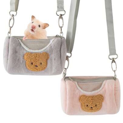 1 túi đeo ngoài trời cho chuột hamster, túi đựng chuột hamster di động, túi đựng thú cưng ấm áp