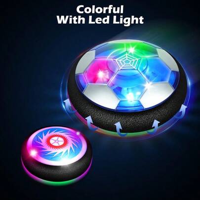 3-In-1 Hover Soccer Ball Set, Including 2 LED Hover Hockey And Soccer Ball Toys, Festive Red &Amp; White Goals, Sport...