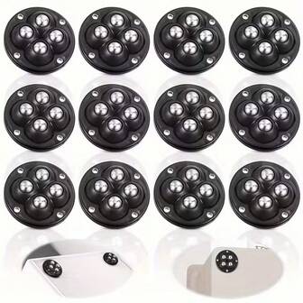 1/4/12pcs Self-Adhesive Mini Swivel Casters, 360° Rotatable Wheels, Heavy Duty Double Ball Bearing, Suitable For Kitchen Appliances, Small Furniture, Trash Cans, Storage Boxes, Coffee Machines - Touch And Remote Control Metal Wheels