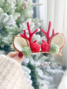 Christmas Hair Clips For Women, Cute Reindeer Antler Hair Clips With Faux Fur, Adorable Hair Accessories For Christmas Decoration, Birthday Gifts, Holiday Gifts, Plastic Holiday Themed Hair Clips Suitable For All Ages, Charming Cartoon Style, Perfect For Christmas, New Year And Thanksgiving Gifts - Multicolor - View 20