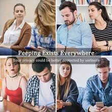 【2片隐私防窥膜+1个手机壳】两片钢化玻璃全覆盖隐私防窥膜+一个TPU透明防震手机壳，兼容 17 Pro Max/16 Pro Max/15 Pro Max/14 Pro Max/13/12/11/7/8，9H硬度，防刮花，兼容其他手机壳，保护您的隐私安全。 - 黑色 - 查看 7