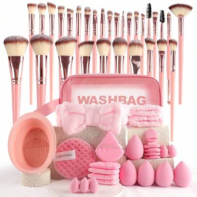 Makeup Brush Set, 56/42Pcs Professional Makeup Tool Set With Wash Bag Foundation Makeup Brush Kit Eye And Face Make Up Brushes & Tools For Beginner & Professional.