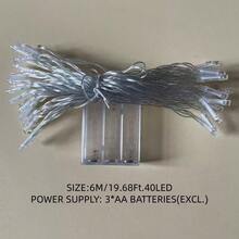 1入組40/80燈6/10米led串燈,電池盒式,適用於臥室裝飾、生日派對、婚禮節日氛圍裝飾、送禮佳品,室內使用,閃爍繽紛燈光 - 黃色 - 查看 13