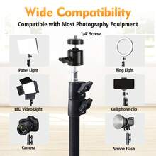 1 Pcs 10inch USB Selfie Ring Light With Adjustable Tripod Stand - Dimmable, Push-Button Control For Streaming, Makeup - màu đen - Xem 4