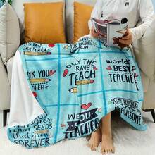 Teacher Appreciation Gifts , Best Teachers Day Gifts From Student, End Of Year Teachers Gift Idea, Teacher Gifts For Graduation Birthday Back To School Blanket,Super Soft Flannel Printed  Blanket,As Birthday Gifts, Family, Wedding, Souvenir Blankets, Polyester Blankets Suitable For All Seasons, Washable, Machine Washable, Lightweight, Breathable, Comfortable, Warm, Unique, 280gsm For Him, Her Personalized Ideal Gifts For Her, Him,  Perfect Nap, Camping, Travel, Home, Daily Life, Office Decoration, Birthday, Anniversary, Valentine's Day, Thanksgiving, Christmas, Halloween, Mother's Day, Father's Day, Wedding, New Year Gifts ,Sofa,Bed,Car,Bedroom,Living Room,Office,  Outdoor Camping, Beach,Wall Decoration - 多色12 - 查看 3
