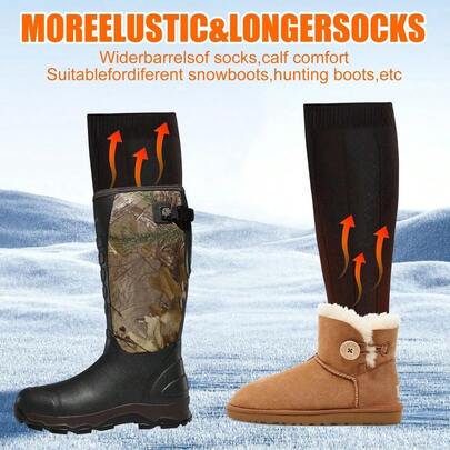 Heated Socks For Men And Women, 7H Long Battery Life Rechargeabel Rapid Foot Warmer, 5000mAh Electric Socks With 3 Hea...