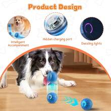 Interactive Pet Toys Automatic Rolling Ball, Bouncing Vibrating Dog Balls, Puppies Toys, Motorized Rolling Ball Puppies Toy, Rechargeable Automatic Moving Swinging Toy - Royal Blue - View 2
