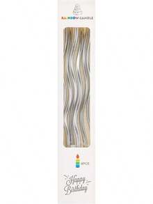 Vela Curva en Espiral, Velas Decorativas Curvas para Pastel de Cumpleaños 15 CM - Plateado - Ver 4