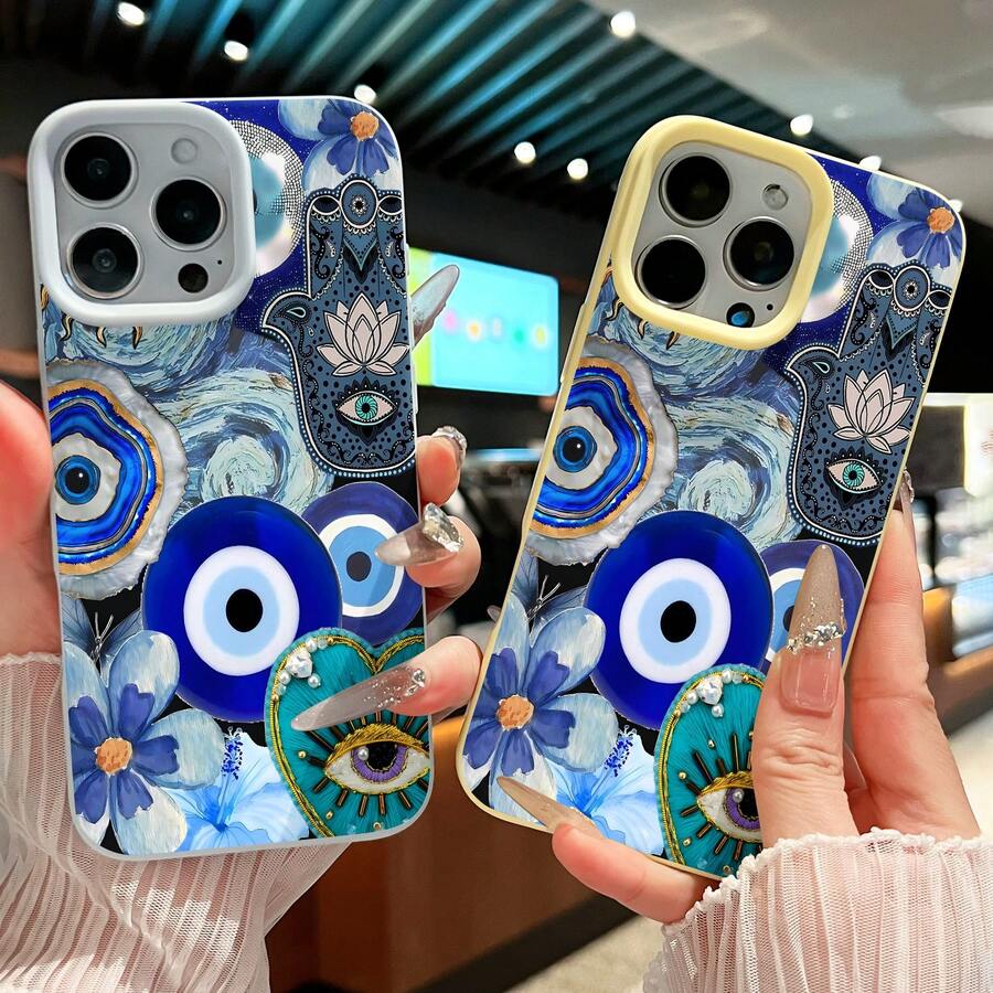 Los impresionantes elementos de diseño de esta funda para iPhone exhiben motivos únicos y brindan una protección robusta contra caídas gracias a su material TPU duradero. - Azul - Ver 1