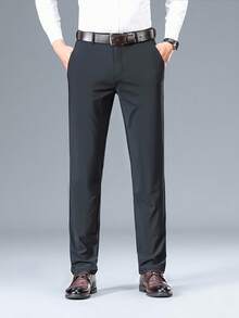 2025 New Men's Black Slim-Fit Business Casual Pants Breathable, Wrinkle-Resistant Work Trousers-The Perfect Gift Choice. - màu đen - Xem 2