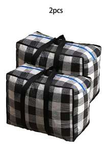 1/2 túi đựng đồ du lịch dung tích lớn có khóa kéo và tay cầm chắc chắn - Chống bụi, có thể tái sử dụng, thích hợp đựng quần áo, đồ giặt, chăn ga gối đệm, đồ đạc khi chuyển nhà và đóng gói - Chất liệu nhựa bền, có thể giặt máy, họa tiết kẻ caro, vải chống nhăn. - Nhiều màu - Xem 9