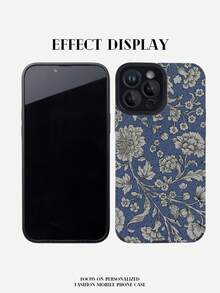 1pc TPU Leather Floral Painted Phone Case Compatible With Apple 11, 12, 13, 14, 12 Pro Max, 13 Pro Max, 14 Pro Max, 15, 15 Pro, 15 Plus, 15 Pro Max, 16, 16 Pro, 16 Plus, 16 Pro Max, 17, 17 Pro, 17 Pro Max, Galaxy S20 FE, A71, U22, A52, A53, A32, A04, A13, A24, A33, A34, A54 - Multicolor - View 4