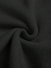 Plus Size Solid Color Front Single-Breasted Hooded Cardigan For Women Black - Black - View 8