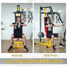 Chest Fly Machine And Chest Press Station, Delt Machine Home Gym Equipment For Chest, Back, Pectoral, Rear Deltoid And Shoulder Training - Yellow - View 4