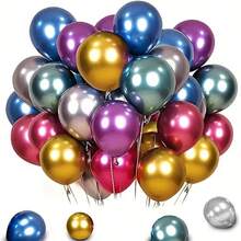 48 Stück 10 Zoll Metallic Glitzer Ballons für Weihnachten Silvester Party Dekorationen, Feiertag Geburtstag Hochzeit Ballons in verschiedenen Farben
