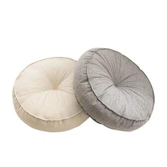 1 pieza Cojín redondo grueso - Almohada de meditación y yoga suave y cómoda, rellena completamente, decoración del hogar bohemia, adecuada para lectura y regalos festivos, decoración de yoga, cojín de asiento de tela duradera, cojín decorativo