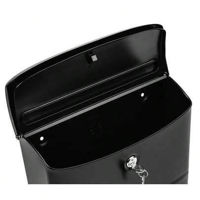 Mailboxes Princeton Galvanized Steel, Locking, Wall Mount Mailbox, 2572B-10, Black, Medium Capacity