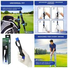 Entrenador de agarre, diestro - Ayuda de entrenamiento, mejora de la posición de la mano y el swing, azul - Azul - Ver 2