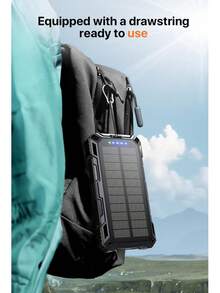 Cargador solar portátil de gran capacidad de 20 000 mAh con 4 paneles solares para smartphones, tablets y actividades al aire libre como senderismo, camping y trekking. Panel de carga plegable, equipo de senderismo, diseño plegable, compacto, duradero, banco de energía USB, multidispositivo, ideal para entusiastas de las actividades al aire libre, campistas y senderistas. - negro - Ver 1