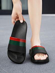 Plus Size 23# Men's Summer Slippers, Size 36-48, Outdoor Comfortable Casual Shoes, Lightweight Non-Slip House Slippers, Wear-Resistant Breathable Men's Sandals, Outdoor & Daily Wear (Asymmetric Pattern). The Soles Of These Slippers Are Made Of EVA Material. Do Not Expose To Direct Sunlight For A Long Time, Otherwise The Shoes Will Shrink. - 1978 Black - View 9