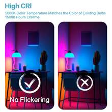 2/4/6 Pack Smart Light Bulb, 2.4G WiFi Bluetooth Light Bulb, RGBCW Color Changing LED Light Bulb, 60W Equivalent, 800LM,APP Control & Music Sync, DIY Scene Modes For Room Decoration Indoor Lighting. - RGBCW - 查看 9