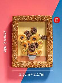 1 قطعة لوحة منظر طبيعي مغناطيسية إبداعية، ملصق مغناطيسي منزلي ثلاثي الأبعاد، إطار لوحة زيتية مغناطيسية للديكور - متعدد الألوان - مشاهدة 14