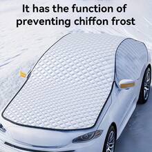 1pc All-Season Multipurpose Large Car Windshield Cover, Snow & Hail Protection, Easy Installation & Storage, Full Windshield Coverage, Reflective Strips For Nighttime Visibility, Fits All Vehicle Models Durable Windshield Protector