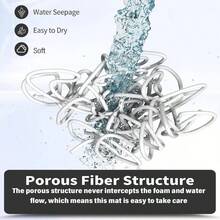 - Tapete de bao de PVC antideslizante sin ventosas, 16x 24 pulgadas, tapete de ducha para superficie de baera texturizada, bao, bao, secado rpido - 24" x 16" (Rectangular) + Azul Rosa - Ver 8