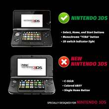 Funda protectora de carcasa dura transparente de cristal claro compatible con el controlador de juegos 3DS - transparente - Ver 7