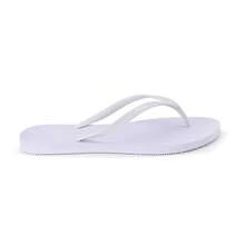Chinelo Feminino De Dedo Simples Básico Tradicional Sandália Feminina Chinelos Casual Leve Confortável Baratinho Para O Dia a Dia Usar Em Casa Praia Banho Básica Borracha Pvc E Solado Flexível Antiderrapante Impermeável Resistente À Água Sola Macia Prático Barato Custo Benefício Promoção Verão Piscina Viagem No Férias/Verão Branco Preto Bege Com Rosa Tiras Finas Claro - 8.02-LISO-BRANCO - Visão 3