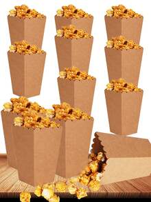100/48/36/24/12pcs/1pc White Popcorn Boxes, 2 X 4.5 X 3 Inch Mini Popcorn Boxes, Suitable For Movie Night Decor, Christmas/Halloween - Brown - View 27