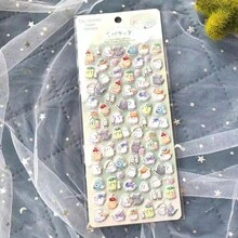 3D可爱卡通贴纸，3D日式可爱泡泡贴纸，浮雕创意日记贴纸，钻石宝石水晶儿童手工装饰贴纸，圣诞节/感恩节/生日儿童礼物 - 彩色 - 查看 7