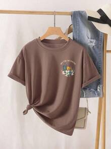 T-shirt Camiseta Estampada Feminina Cacto Deserto Arizona Camisa 100% Algodão Frete Grátis Rápido - Marrom - Visão 2