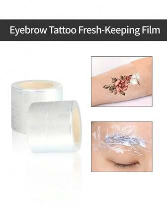 1/4片透明塑料保鲜膜，适用于睫毛和眉毛纹绣 - 一次性、柔韧的保护膜，适合纹绣师和初学者使用，操作简便。眉毛纹绣保鲜膜，覆盖眉毛和唇部图案，半永久覆盖膜，彩色纹绣保鲜膜。