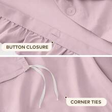 Ruffle Quilt Cover Set Single – Ultra Soft 2000TC Microfibre Duvet Doona Cover With Corner Ties &Amp; Button Closure... - Light Pink Single - View 1