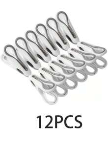 20 Pcs Multi-Purpose Clips For Hangers, White Clothes Hanger Clips, Standard Plastic Hanger - Multicolor - View 8