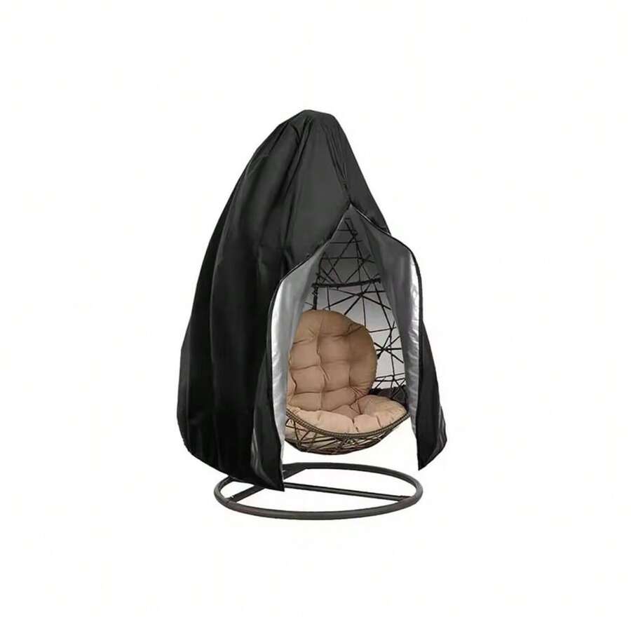 Oxford 210 Double Egg Hanging Chair Cover For Patio, Water Resistant, Durable, Waterproof, For Outdoor Porch Wicker Egg Swing. - Black - View 1