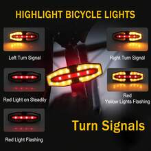 Remote - Controllable Bicycle Taillight ,Type - C And Solar Charging,Easy - To - Install Bicycle Taillight,Bicycle Taillight With Multiple Signal Turns DIBMS Night Light Super Bright Bike Lights For Night Riding Bicycle Safety-Bike Accessories\Bike Light\Flashlight\Bikebike Stuff - M00006 - View 5