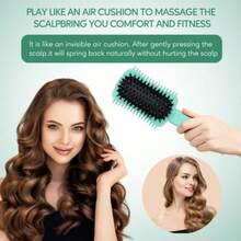 Curly Hair Brush, Volume Curl Defining Brush For Detangling Shaping And Styling Women's Curls, Reduce Pulling (Green) - 薄荷綠 - 查看 6