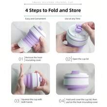 350ml Collapsible Silicone Travel Mug Reusable Foldable Hot & Cold Drinks Perfect For Home Travel Camping Hiking - Green - View 4