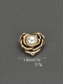 Set de 10 botones metálicos vintage elegantes con diseño de rosa, perla y textura, adecuados para abrigos, suéteres, trajes, uniformes, cárdigans, manualidades DIY, cajas de joyas, bolsos