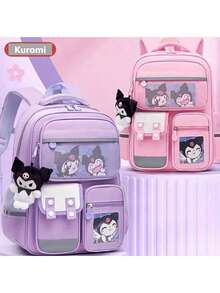 三丽鸥酷洛米多口袋背包 - 可爱的酷洛米主题，轻便单肩包，带多个隔层，适合装奖品和奖励 - 彩色 - 查看 1