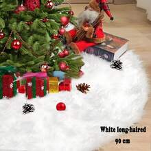 Falda para árbol de Navidad de 24/30/50 pulgadas con bordado de copos de nieve, decoración navideña, fiesta festiva - Multicolor - Ver 22