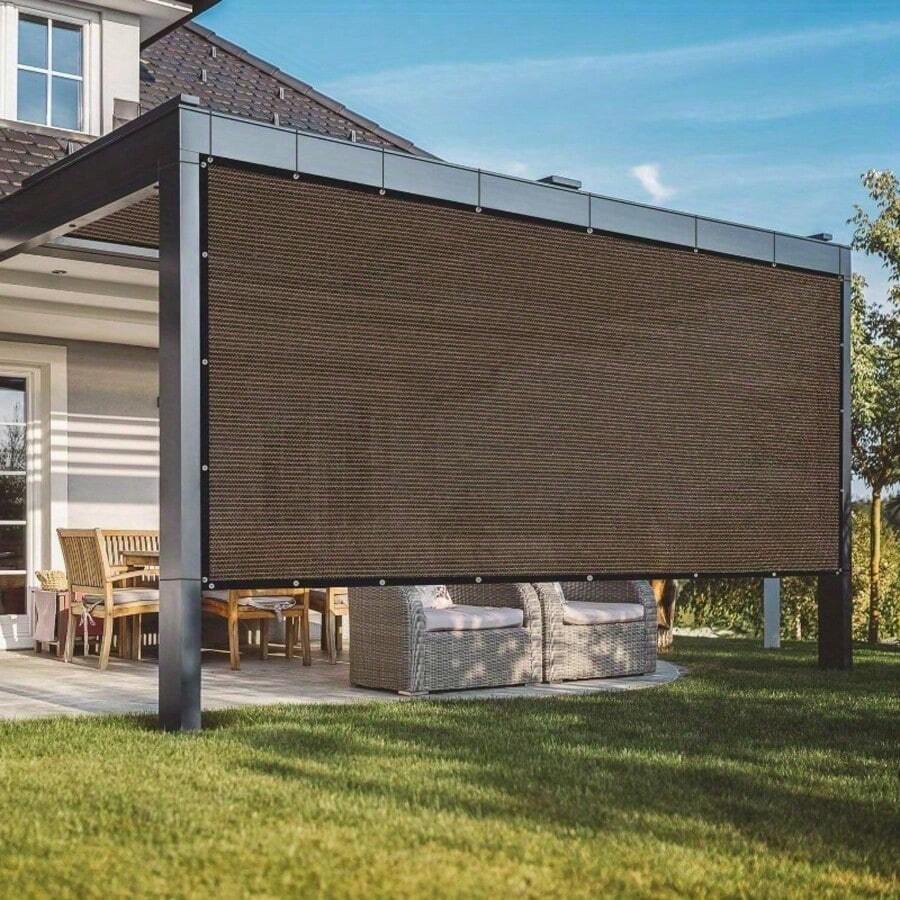 Universal Shade Net: This Shade Net Is Suitable For Various Places Such As Pavilions And Courtyards. It Offers Multiple Size Options To Meet Different Coverage Needs, Can Create A Comfortable Outdoor Space, And Is A Common Choice For Outdoor Shade Nets. It Is Also A Practical Plant Shade Net And An Outdoor Shade Net Product. - Coffee Brown - View 1