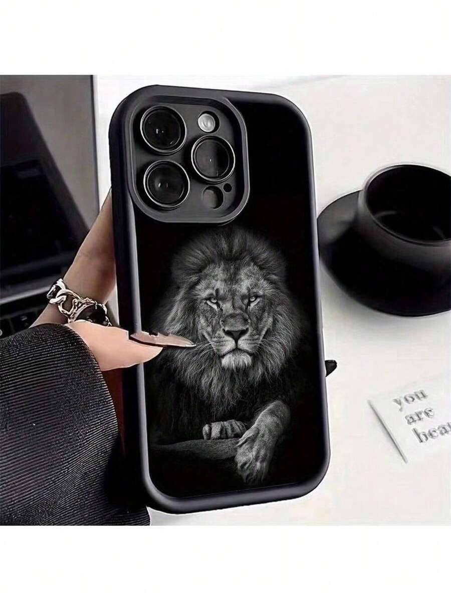 Estuche de Teléfono con Tema de Animales Elegante para Varios Modelos, Incluyendo 7, 8, X, XS, XR, 11, 12, 13, MINI, 14, 15, 16, PLUS, PRO y MAX, con Material TPU a Prueba de Golpes y Cubierta Suave Funda para smartphone con diseños variados - Negro - Ver 1